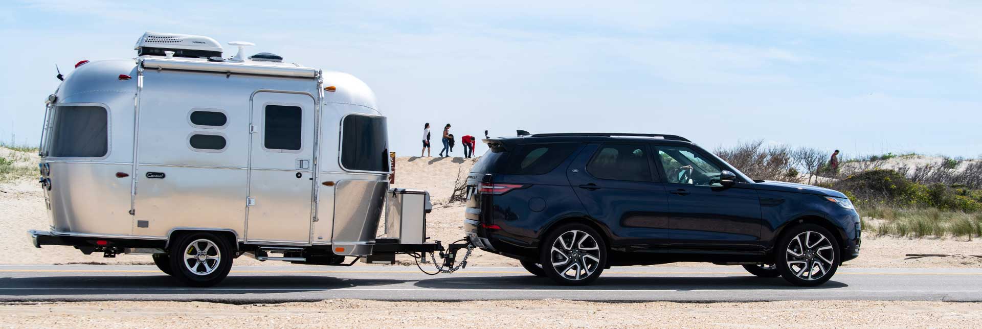 Airstream being pulled by an SUV