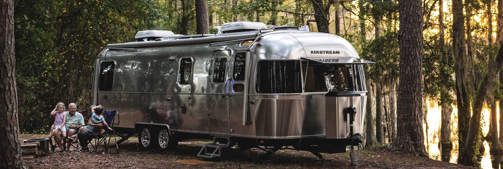 Airstream | Kids with Grandparents in the woods camping